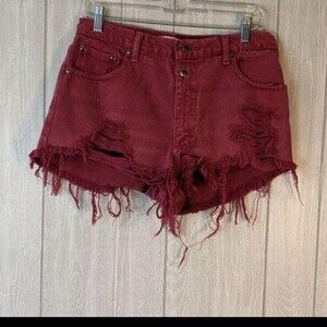 Canyon River blues burgundy distressed High Rise shorts sz 9 EUC